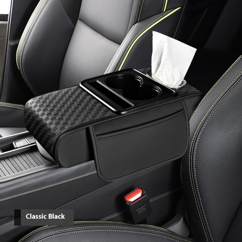 Modern Universal Leather Car Armrest Extender Co<i></i>nsole Organizer - RT Brand Model RTJ1000315